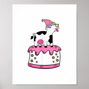 Kuh Geburtstagskuchen Party Cattleman Bauer Bday i Poster