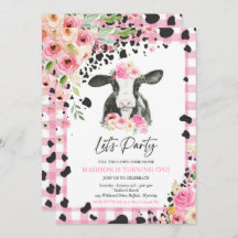 Kuh Geburtstagsparty Rosa Blumenfarm Ranch Geburts