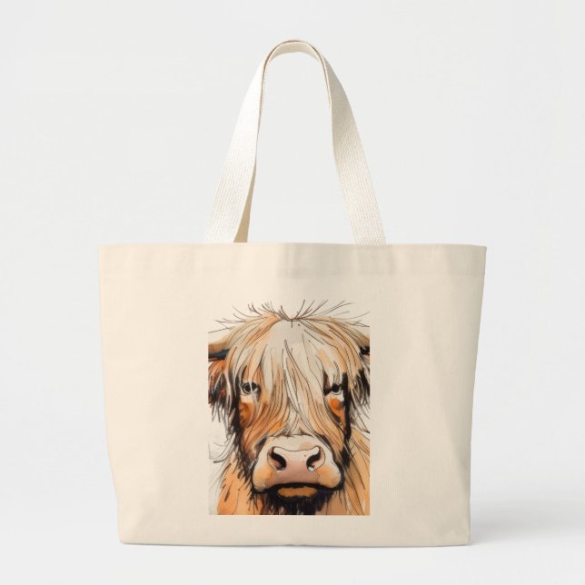 Kuh-Geschenk, Highland-Kuh  Jumbo Stoffbeutel (Vorne)
