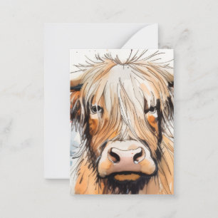 Kuh-Geschenk, Highland-Kuh Mitteilungskarte