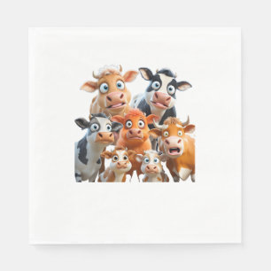 Kuh Gesicht Funny Süße Tier Kuh Bauer Cow Baby Lov Serviette