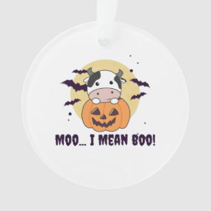 Kuh Ghost Niedlich Kawaii Halloween Moo I Gemein B Ornament
