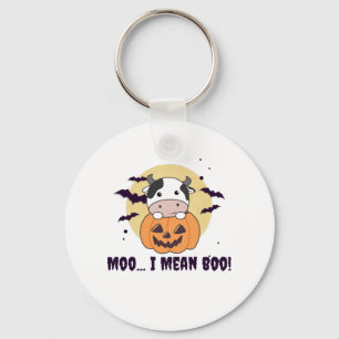 Kuh Ghost Niedlich Kawaii Halloween Moo I Gemein B Schlüsselanhänger