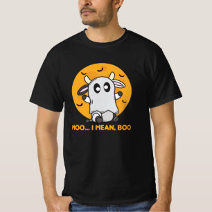 Kuh Ghost Niedlich Kawaii Halloween Moo I Gemein B T-Shirt