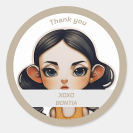 Kuh Girl Runder Aufkleber