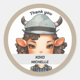 Kuh Girl Runder Aufkleber