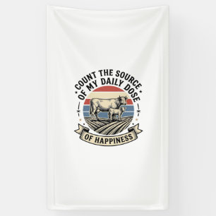 Kuh Glück Vintage-Farm-Vektor-Shirt-Design_1 Banner