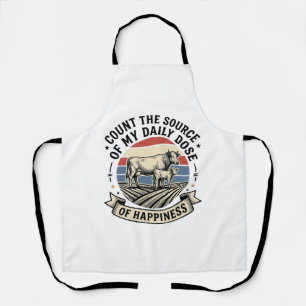 Kuh Glück Vintage-Farm-Vektor-Shirt-Design_1 Schürze