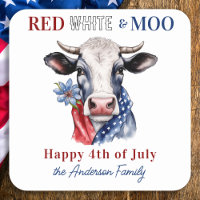 Kuh glücklich 4. Juli Red White Blue Patriotic