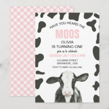 Kuh Haben Sie gehört Moos rosa Karierten Geburtsta