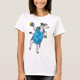 Kuh Handballspieler Handball Sport T-Shirt