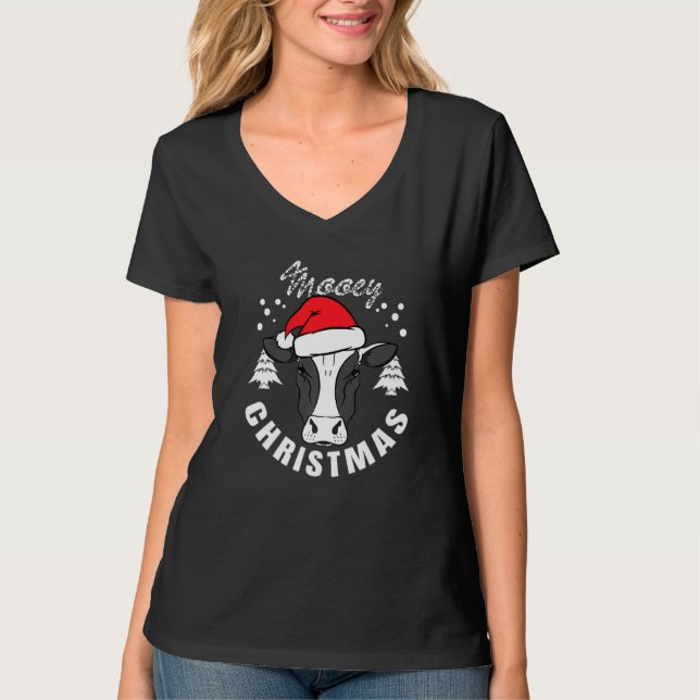 Kuh Head Mooey Weihnachtskuh T-Shirt (Vorderseite)