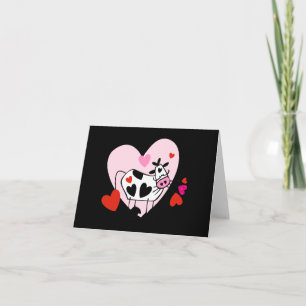 Kuh Hearts Feiertagskarte