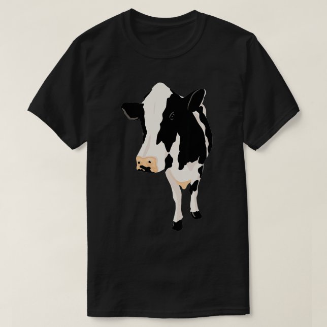Kuh Heifer Gepunkteter landwirtschaftlicher Cartoo T-Shirt (Design vorne)