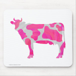 Kuh Heiß rosa und weiße Silhouette Mousepad