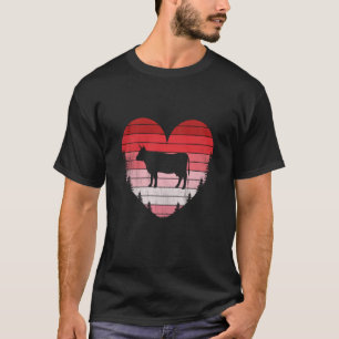Kuh Herz Liebe Valentinstag Vintage Retro Sonnenun T-Shirt