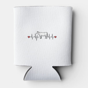 Kuh-Herzschlag-Gravur-Stil Bauernhoftier-Shirt De Dosenkühler