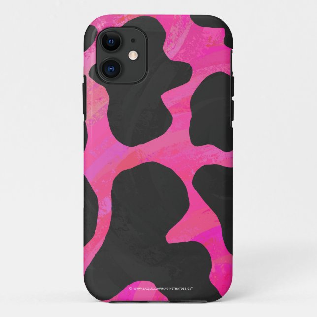 Kuh Hot Pink und Schwarz Print Case-Mate iPhone Hülle (Rückseite)
