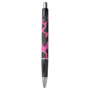 Kuh Hot Pink und Schwarz Print Kugelschreiber
