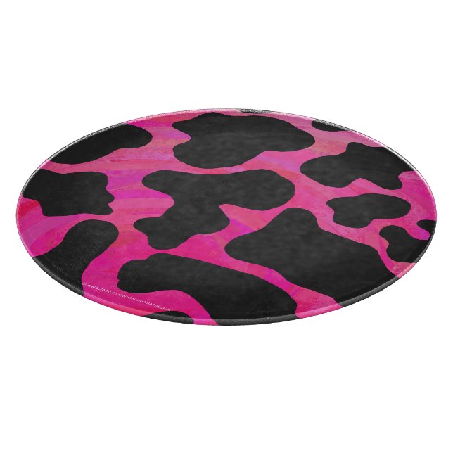 Kuh Hot Pink und Schwarz Print Schneidebrett (Ecke)
