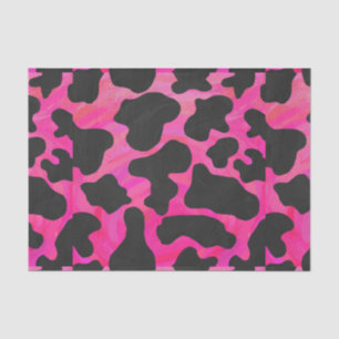 Kuh Hot Pink und Schwarz Print Seidenpapier