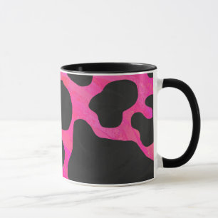 Kuh Hot Pink und Schwarz Print Tasse