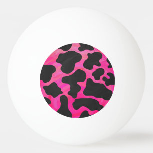 Kuh Hot Pink und Schwarz Print Tischtennisball