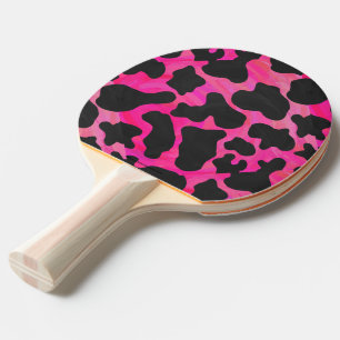 Kuh Hot Pink und Schwarz Tischtennis Schläger
