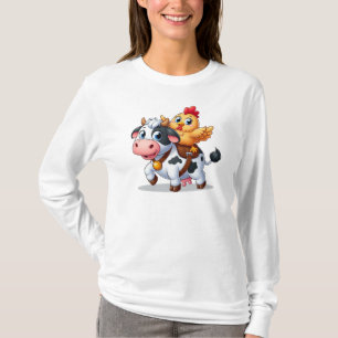 Kuh/Huhn niedlich Cartoon T-Shirt