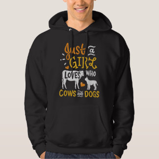 Kuh Hund nur ein Mädchen, das Kühe und Hunde Liebe Hoodie