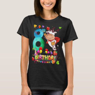 Kuh ich bin 8 Jahre alte Mädchen Geburtstagskuh Pa T-Shirt