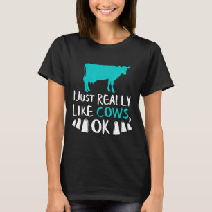 Kuh, ich mag Kühe sehr gerne Milchkühe Bauer T-Shirt