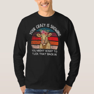 Kuh Ihre verrückte Kuh zeigt Niedliche, florale Ri T-Shirt