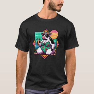 Kuh im Badeanzug mit Getränk Sommer Stimmung für S T-Shirt