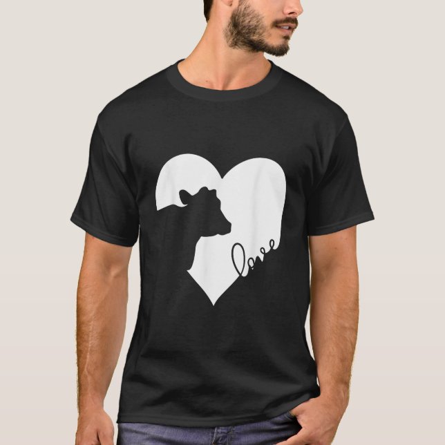 Kuh im Herzen Kühe Liebe Geschenk T-Shirt (Vorderseite)
