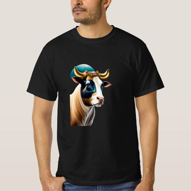 Kuh im T - Shirt der Jacke (Vorderseite)