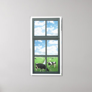 Kuh-Imitat-Fenster-Ansicht Leinwanddruck
