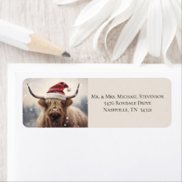 Kuh in der Weihnachtsmannmütze Weihnachts-Rücksend