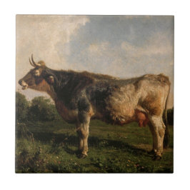 Kuh in einem Feld (Zuchttier) (von Filippo Palizzi Fliese