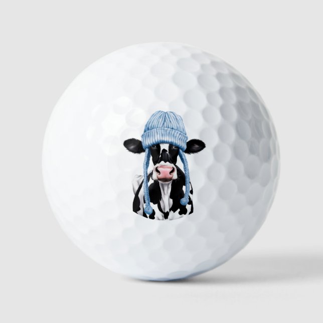 Kuh in einem Hut. Golfball (Vorderseite)