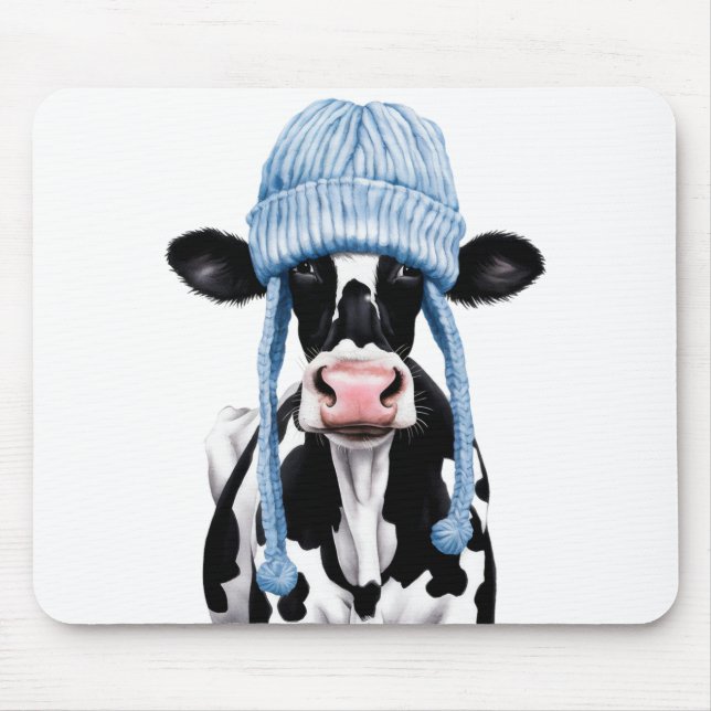 Kuh in einem Hut. Mousepad (Vorne)