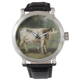 Kuh in einer ländlichen Landschaft (Zuchttier) Armbanduhr