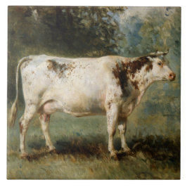 Kuh in einer ländlichen Landschaft (Zuchttier) Fliese