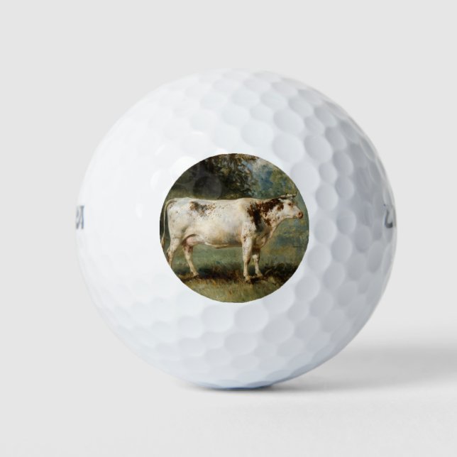 Kuh in einer ländlichen Landschaft (Zuchttier) Golfball (Vorderseite)