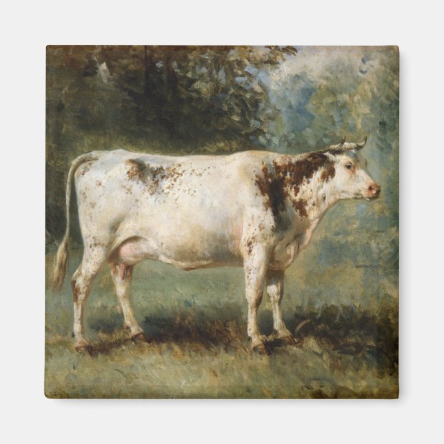 Kuh in einer ländlichen Landschaft (Zuchttier) Magnet (Vorne)