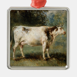 Kuh in einer ländlichen Landschaft (Zuchttier) Ornament Aus Metall