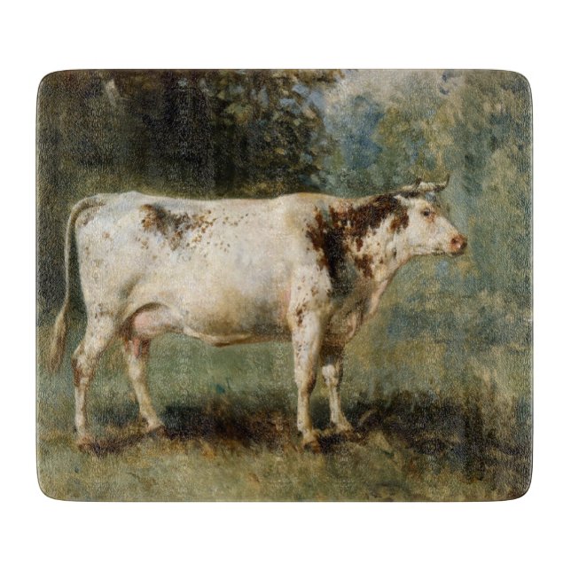Kuh in einer ländlichen Landschaft (Zuchttier) Schneidebrett (Vorderseite)