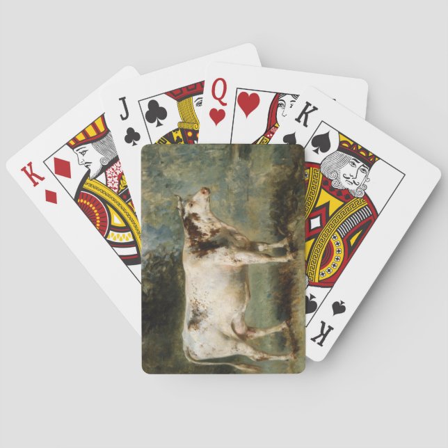 Kuh in einer ländlichen Landschaft (Zuchttier) Spielkarten (Rückseite)