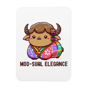 Kuh in Elegance im Hochland Magnet