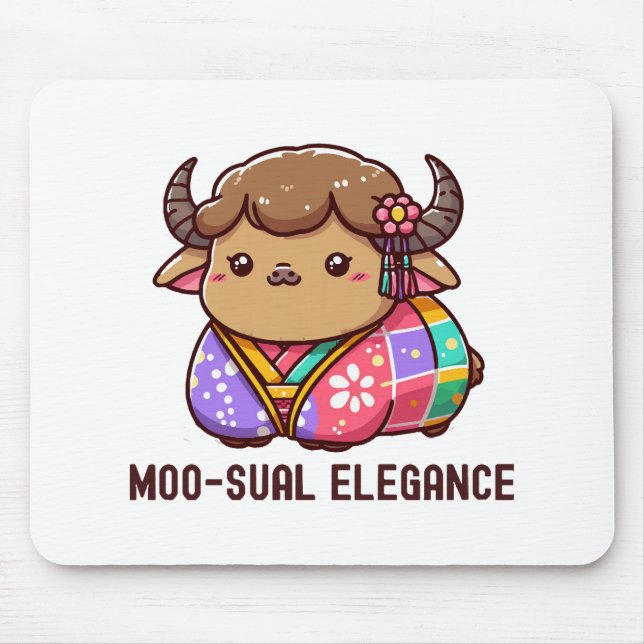 Kuh in Elegance im Hochland Mousepad (Vorne)